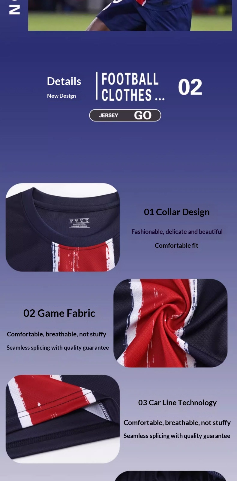 Mbappe Paris Saint-Germain Jersey Kit with Messi and Neymar Custom Youth Training Set detail 7