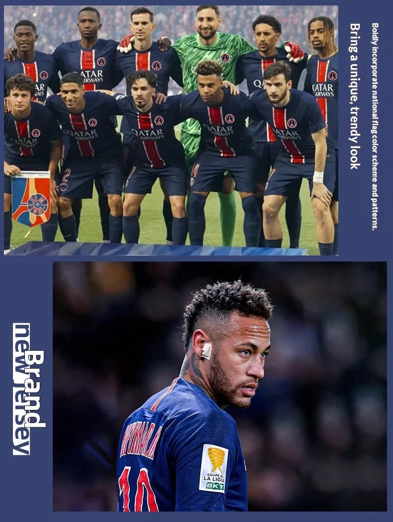 Paris Saint-Germain Mbappé Jersey Kit with Dembélé Customization detail 3