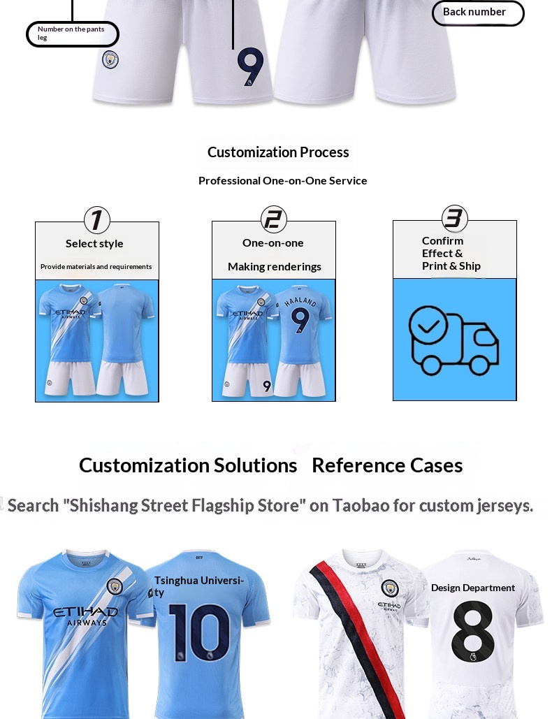 Manchester City 25/26 Home & Away Jersey Set - De Bruyne & Haaland detail 11