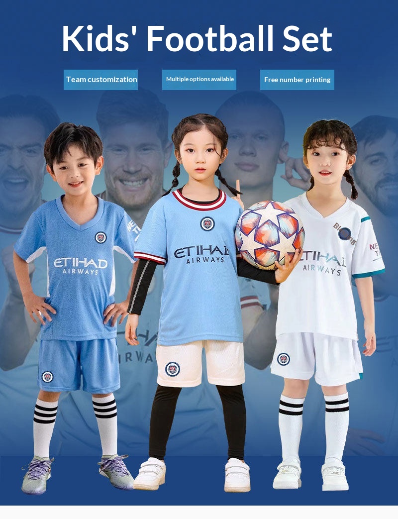 Manchester City Haaland Kids Football Jersey Kit detail 2
