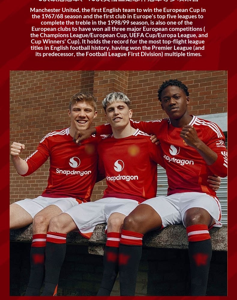 Manchester United 2526 Home/Away Jersey Kit with B.Fernandes & Garnacho Training Set detail 3