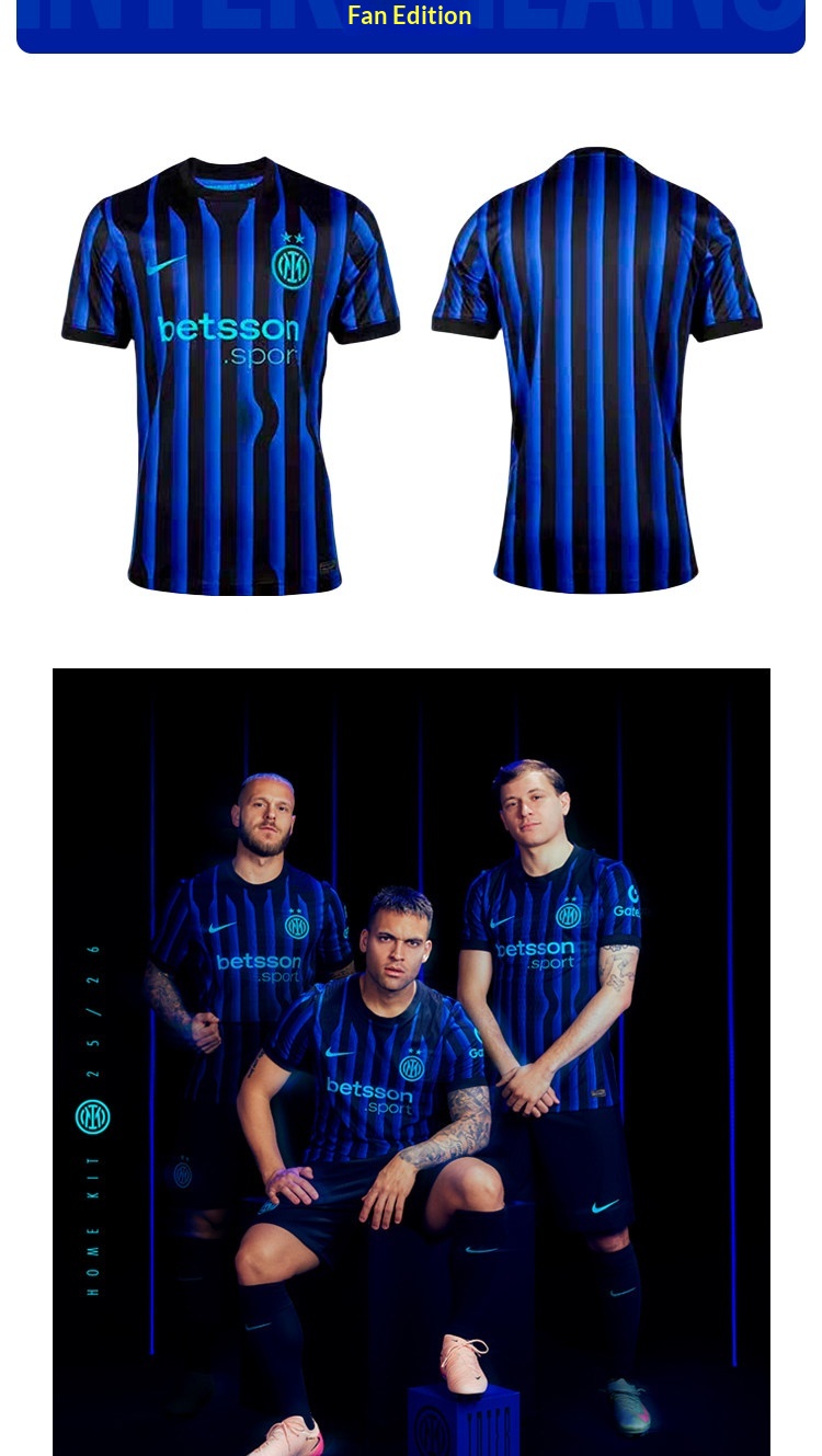 Inter Milan 25/26 Season Fan Jersey Kit detail 2