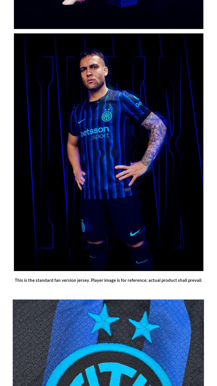 Inter Milan 25/26 Season Fan Jersey Kit detail 3