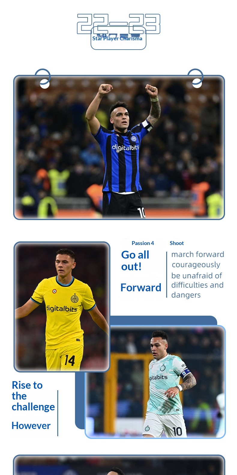 Inter Milan Home Jersey #10 Lautaro - Kids Customizable Football Kit detail 2