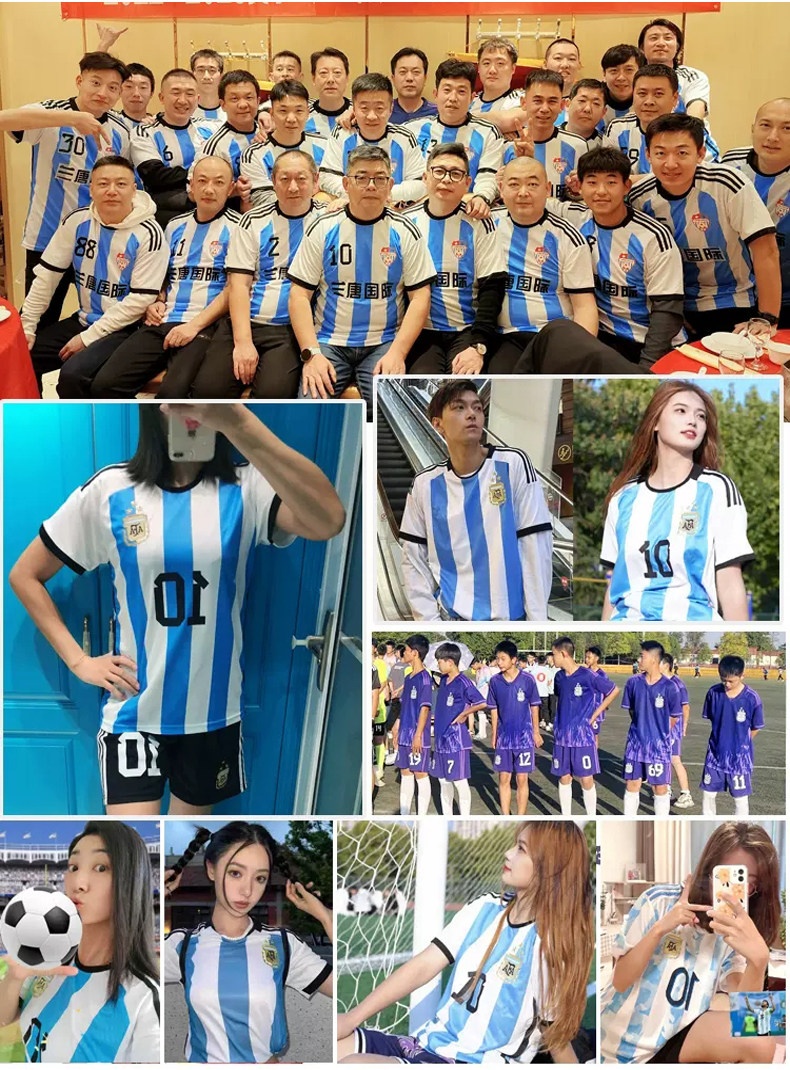 Real Madrid Argentina Paris Barcelona Long Sleeve Football Jersey - Messi 10, Ronaldo 7, AC Milan detail 4