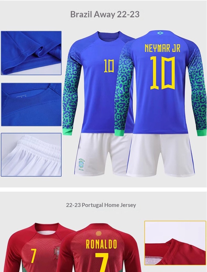 Real Madrid Argentina Paris Barcelona Long Sleeve Football Jersey - Messi 10, Ronaldo 7, AC Milan detail 16