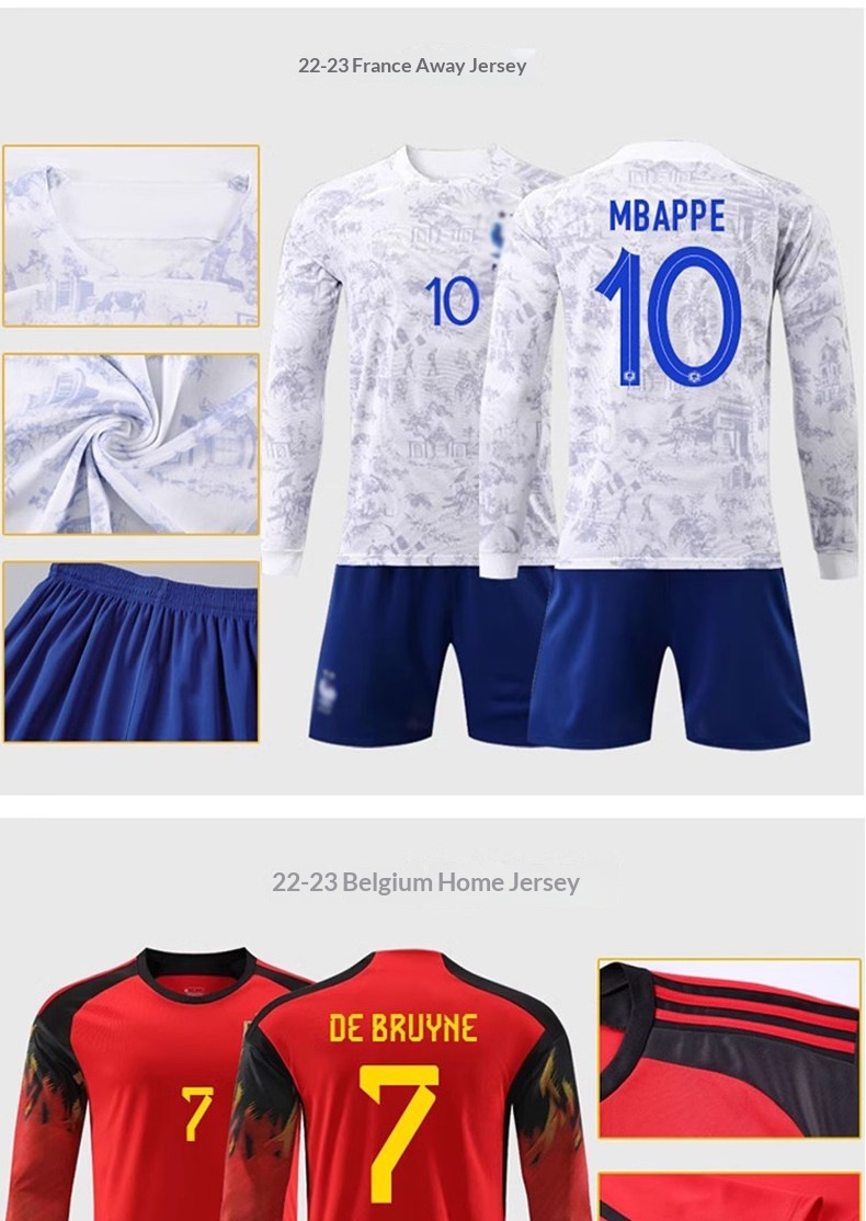 Real Madrid Argentina Paris Barcelona Long Sleeve Football Jersey - Messi 10, Ronaldo 7, AC Milan detail 18