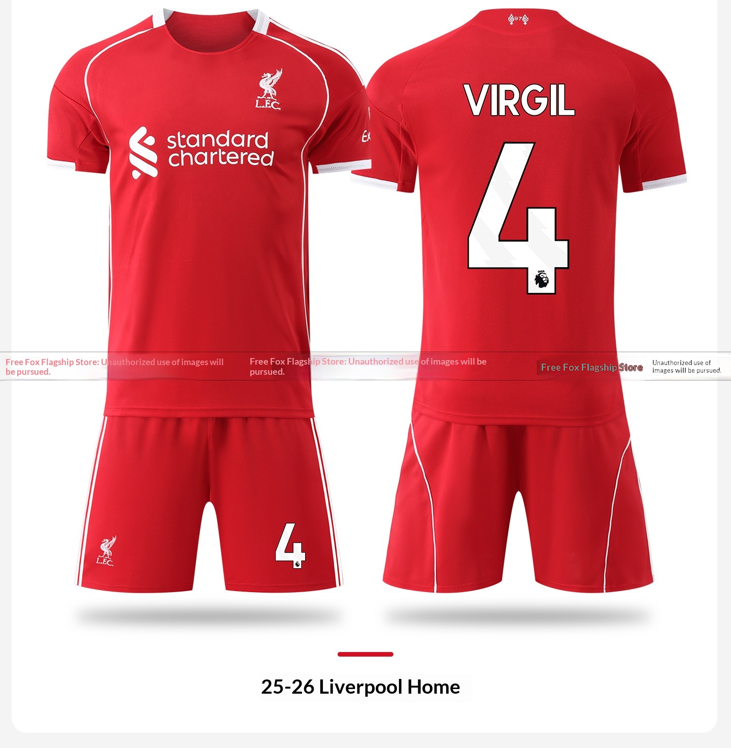 Liverpool FC 25/26 Home Jersey Kit - Salah, Jota, Szoboszlai - Kids Customizable Match Set detail 7