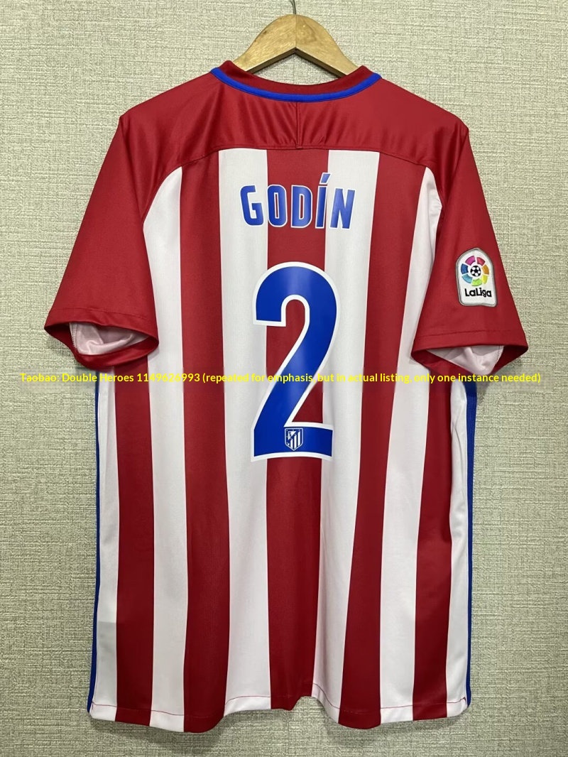 Atletico Madrid 16-17 Home Jersey - Godin 2, Carrasco 10, Griezmann 7 detail 1