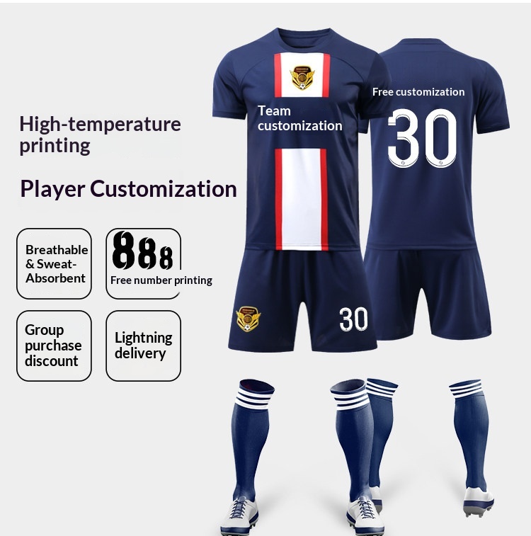 Barcelona Real Madrid Juventus PSG Custom Football Jersey Kit detail 2