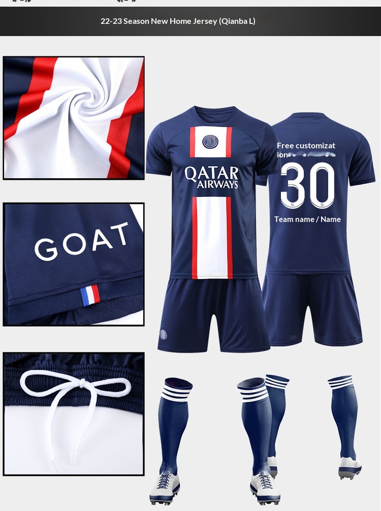 Barcelona Real Madrid Juventus PSG Custom Football Jersey Kit detail 8