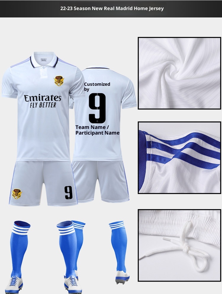 Barcelona Real Madrid Juventus PSG Custom Football Jersey Kit detail 10