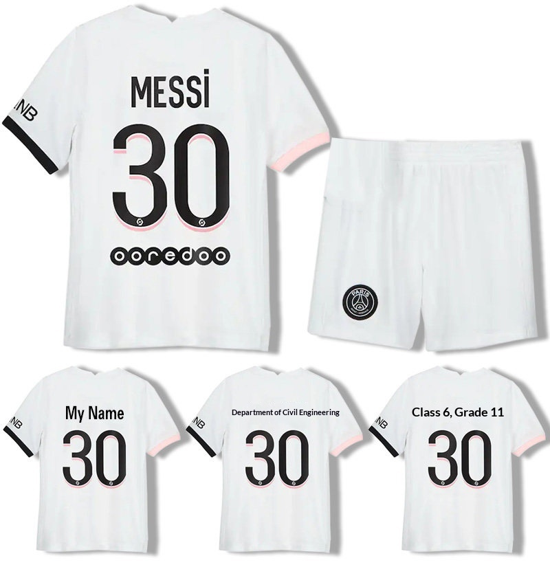 Paris Saint-Germain Custom Kids Football Kit #7130 - Messi, Neymar, Mbappé, Ronaldo Jersey detail 5