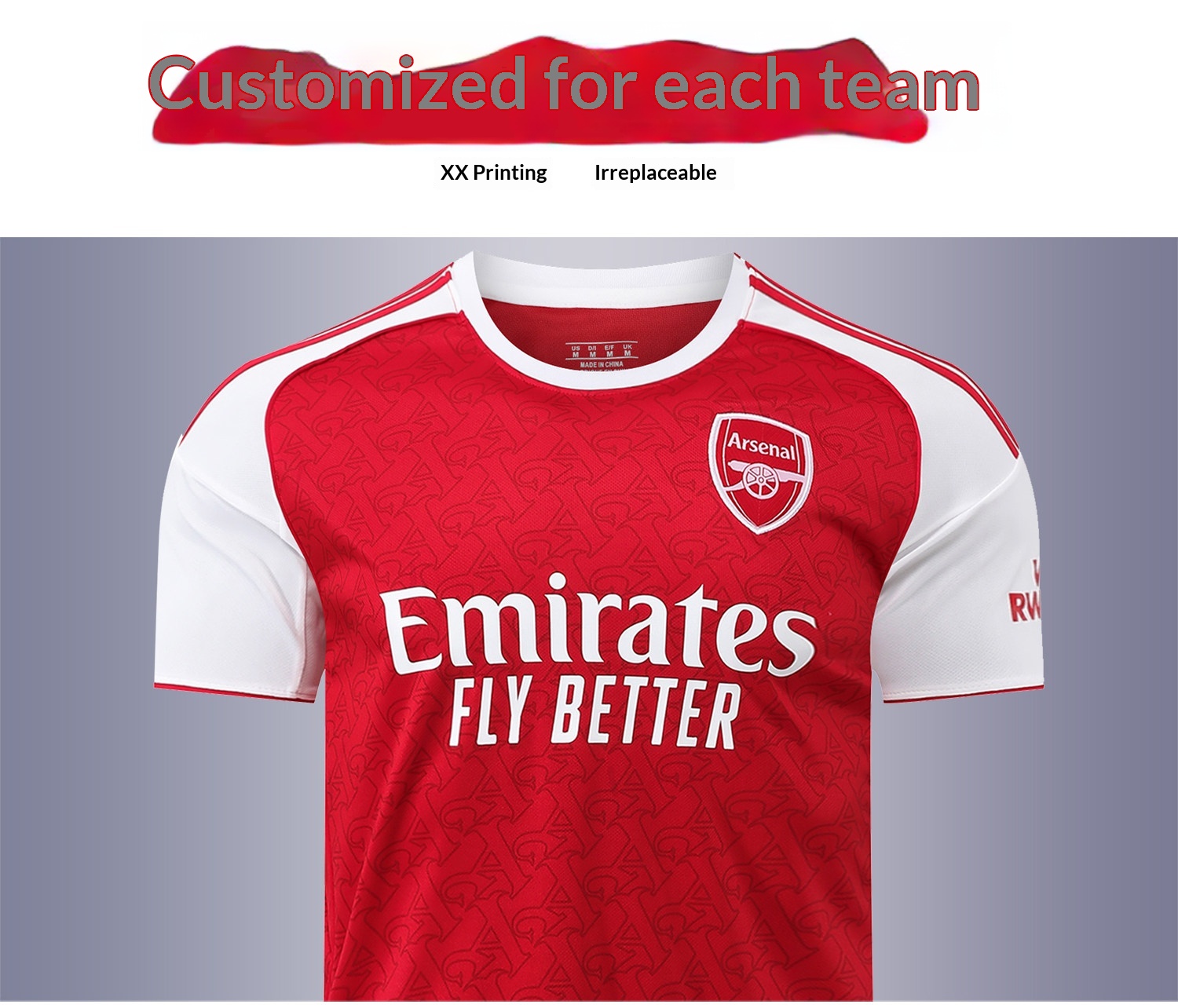 Arsenal 2526 Home Red Jersey Rice Havertz Training Kit Kids Football Shirt Custom detail 5