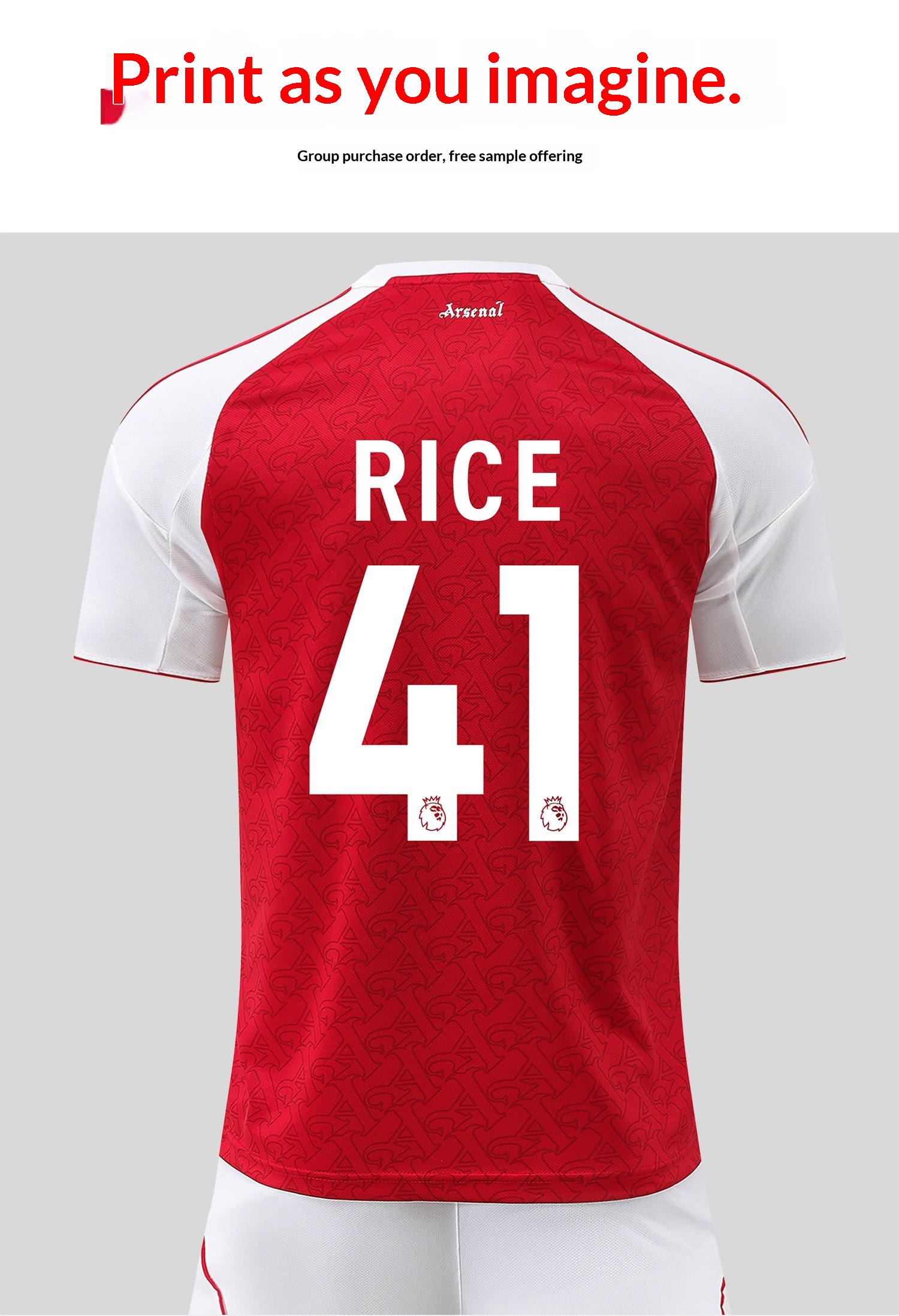 Arsenal 2526 Home Red Jersey Rice Havertz Training Kit Kids Football Shirt Custom detail 6