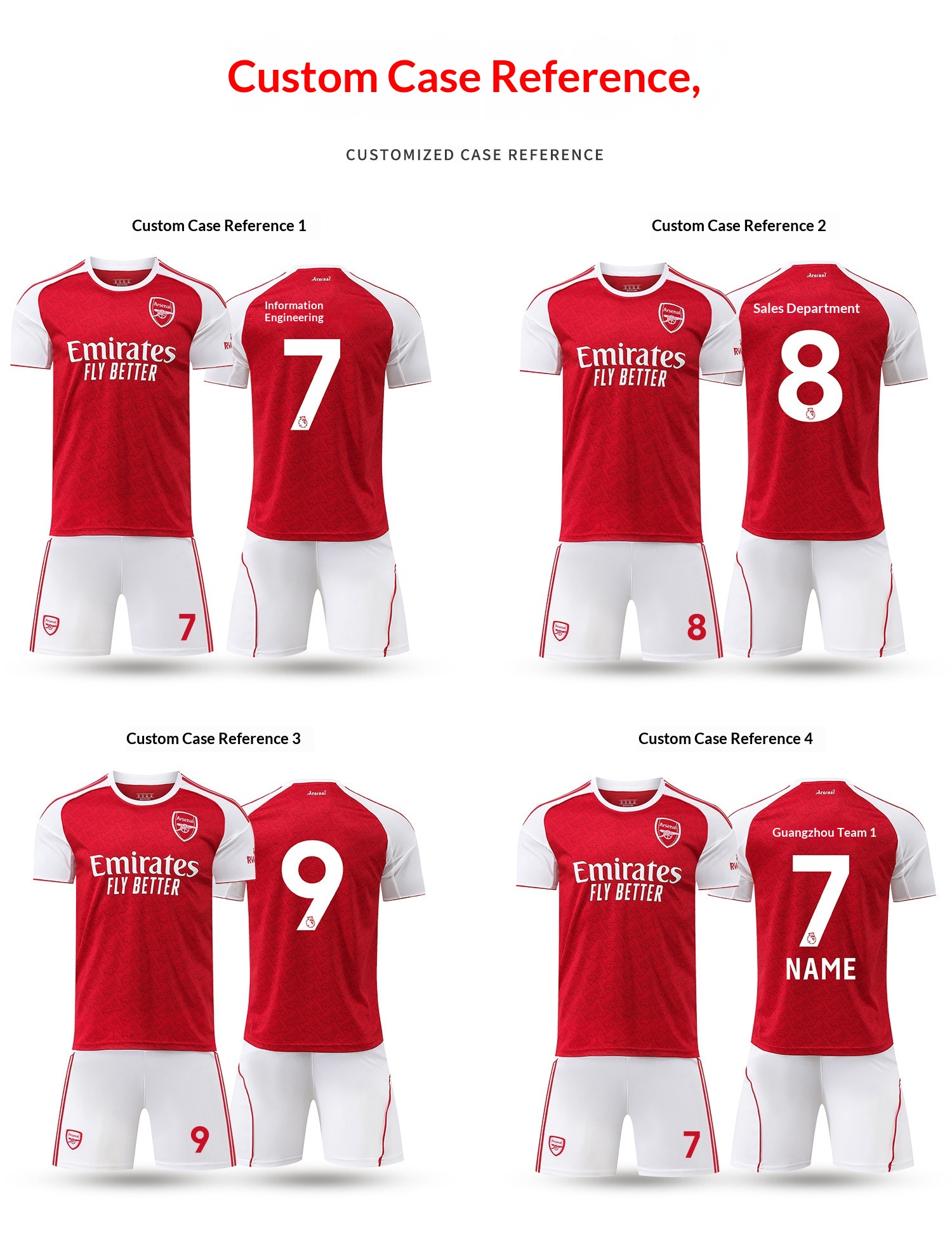 Arsenal 2526 Home Red Jersey Rice Havertz Training Kit Kids Football Shirt Custom detail 9