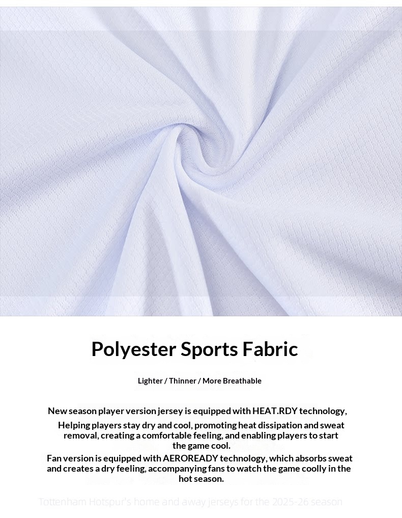 Tottenham Hotspur 25-26 Home/Away Son Heung-min Training Kit Set - Customizable detail 5