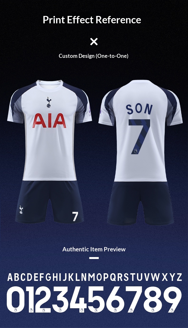 Tottenham Hotspur 25-26 Home/Away Son Heung-min Training Kit Set - Customizable detail 9