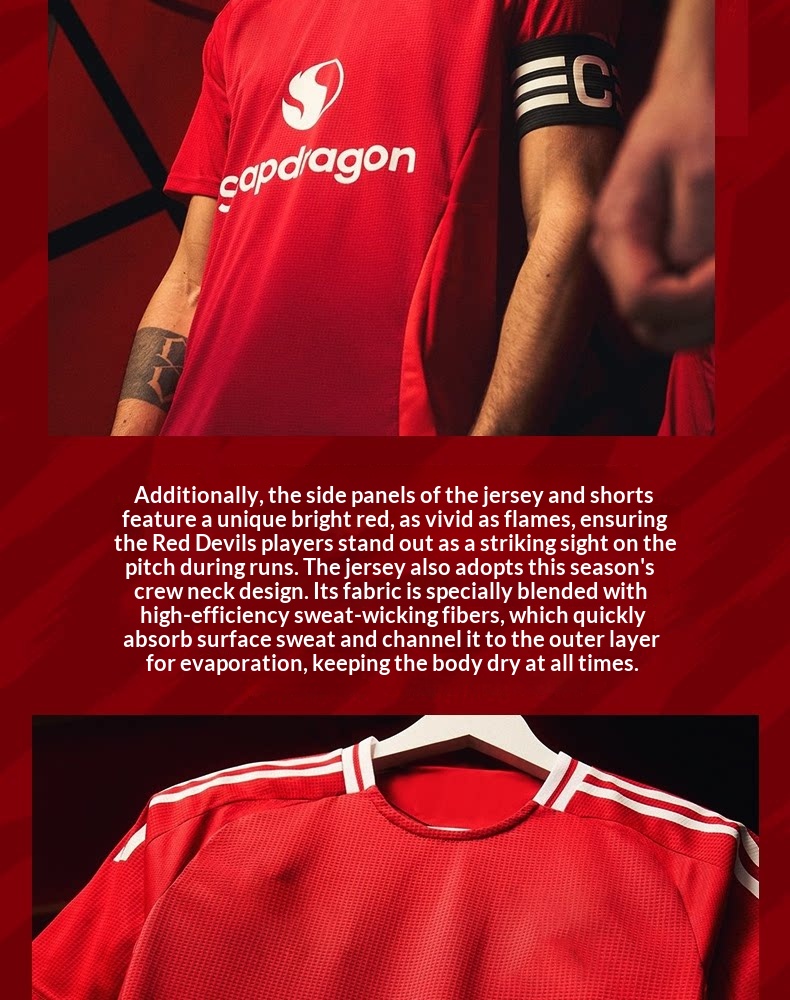 Manchester United 8 Bruno Fernandes Home/Away Kids Football Jersey Set detail 7