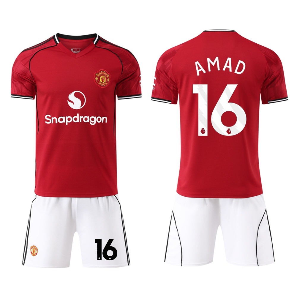 Manchester United 2025/26 Home Jersey Kit - Garnacho 17, Mainoo 37, Ronaldo 7 - Kids Training Set detail 3
