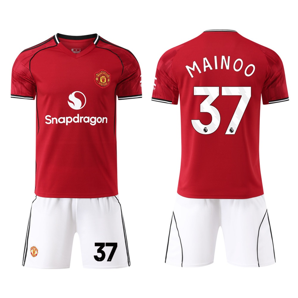 Manchester United 2025/26 Home Jersey Kit - Garnacho 17, Mainoo 37, Ronaldo 7 - Kids Training Set detail 4