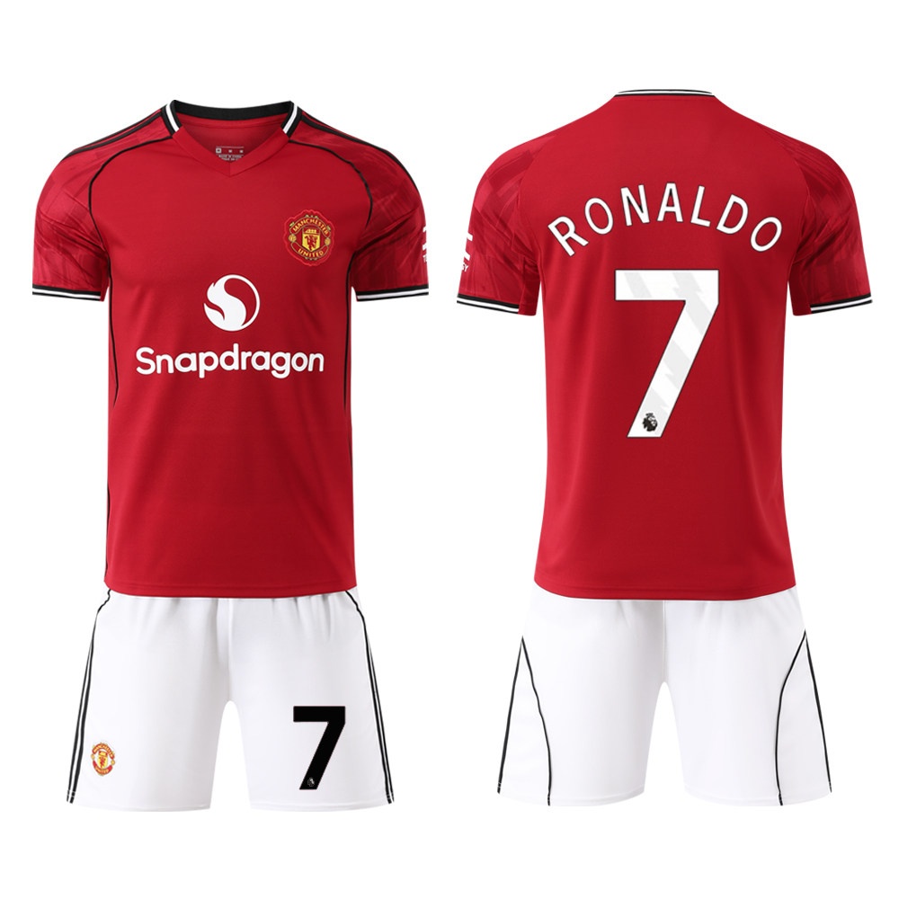 Manchester United 2025/26 Home Jersey Kit - Garnacho 17, Mainoo 37, Ronaldo 7 - Kids Training Set detail 6