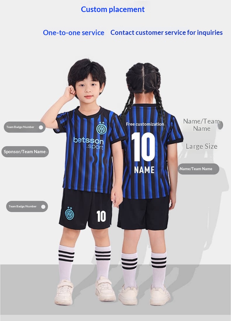 Inter Milan 2526 Kids Football Kit - Custom Jersey & Shorts Set detail 5