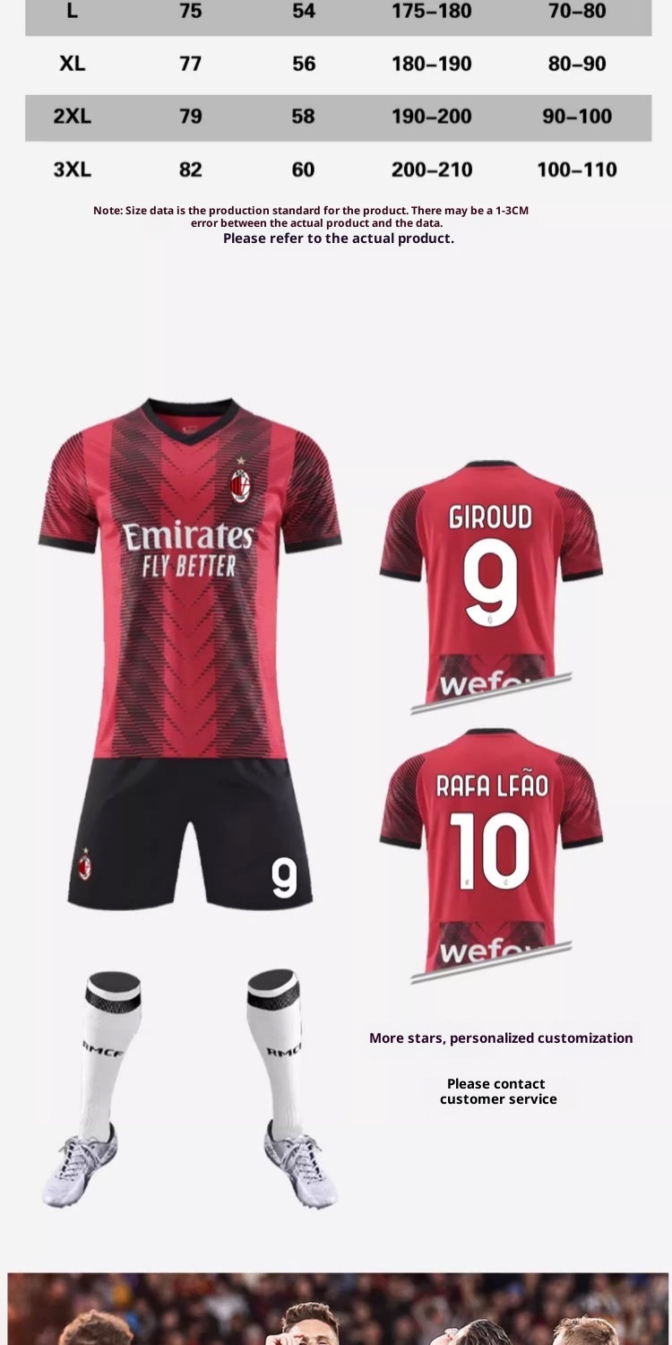 AC Milan 25-26 Home Jersey Kit with Giroud 9, Ibrahimovic 11, Kaka Customization detail 8
