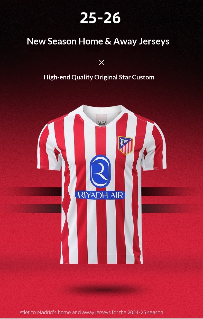 Atletico Madrid 2526 Home Kit #19 Alvarez Jersey Set detail 1