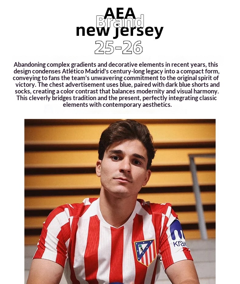 Atletico Madrid 2526 Home Kit #19 Alvarez Jersey Set detail 2