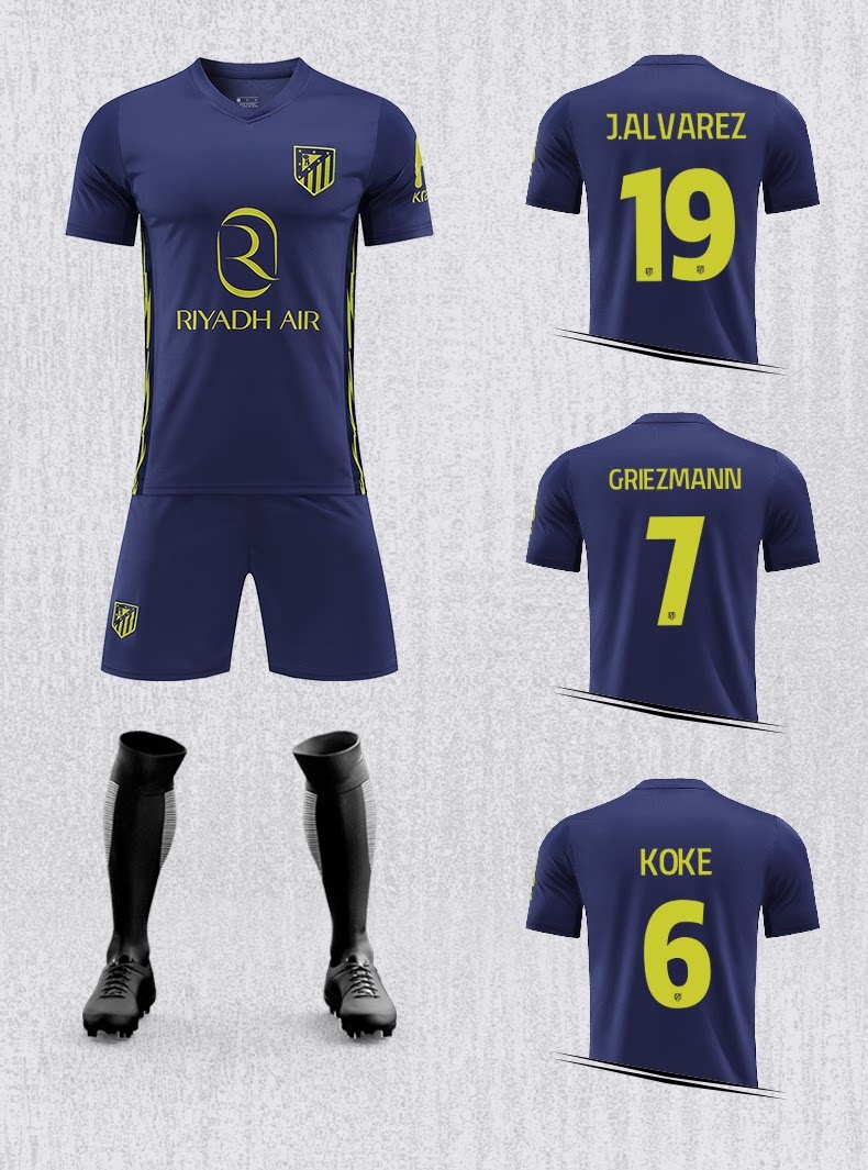 Atletico Madrid 2526 Home Kit #19 Alvarez Jersey Set detail 7