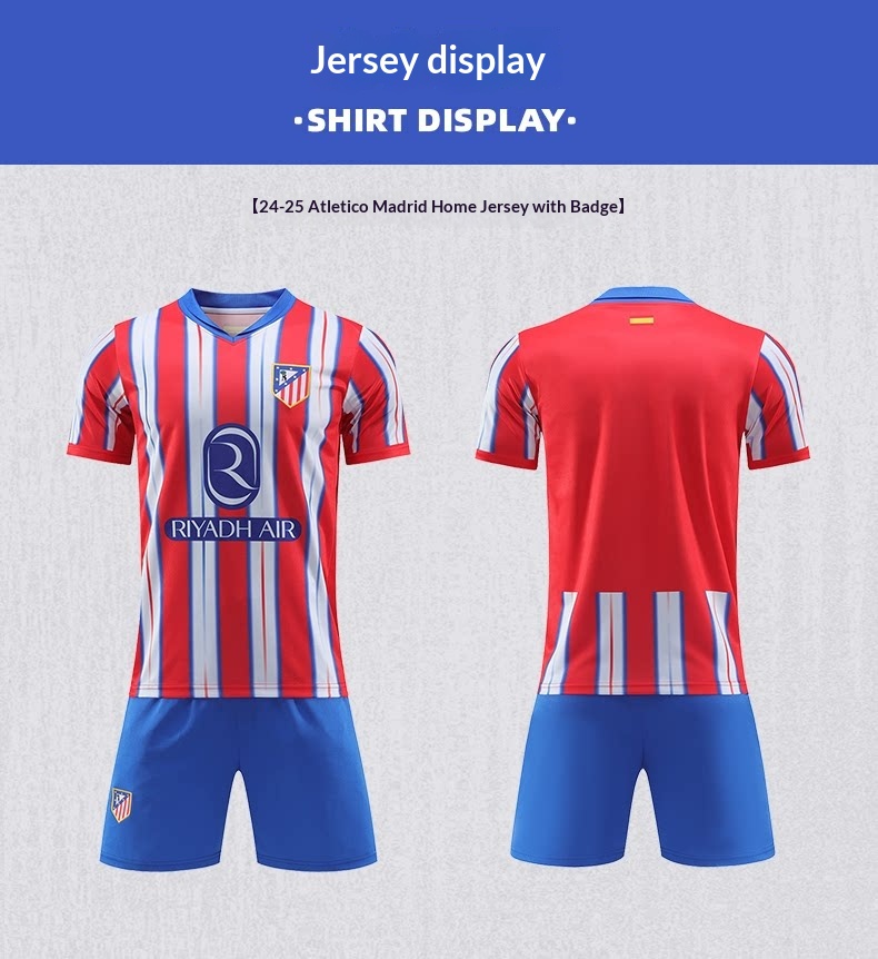 Atletico Madrid 2526 Home Kit #19 Alvarez Jersey Set detail 11