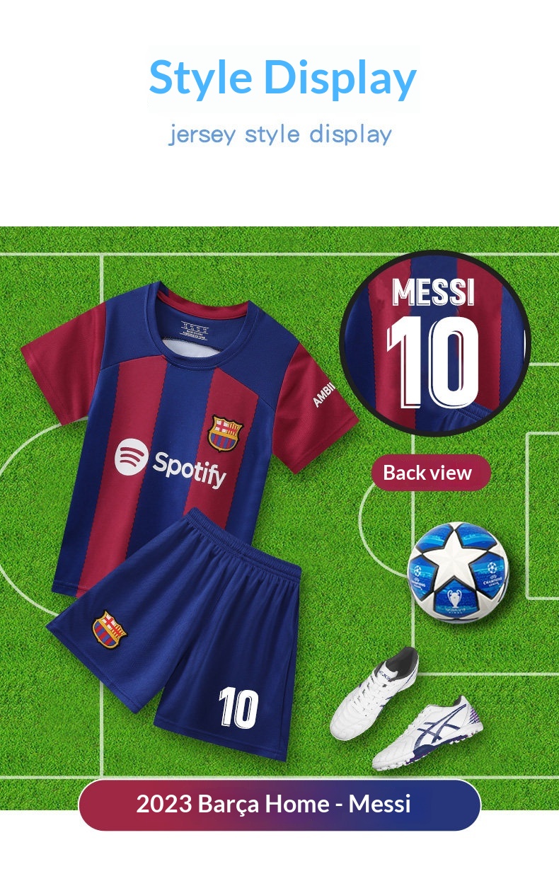 Barcelona Kids Football Kit - Messi #10 Jersey Set detail 6