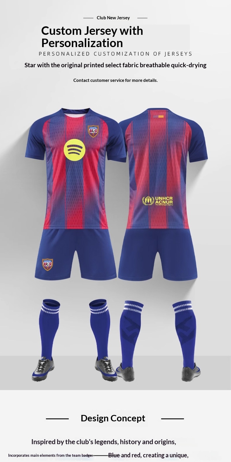 FC Barcelona 25-26 Season Home Kit Jersey & Shorts Set detail 1