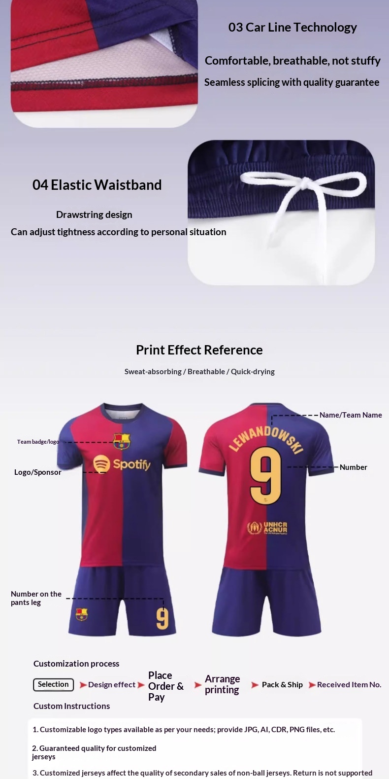 FC Barcelona 25-26 Season Home Kit Jersey & Shorts Set detail 15