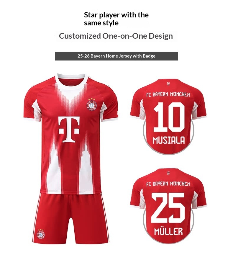 Bayern Munich 25/26 Home & Away Jersey Kit - Kane Custom Football Uniform Set for Men & Kids detail 6