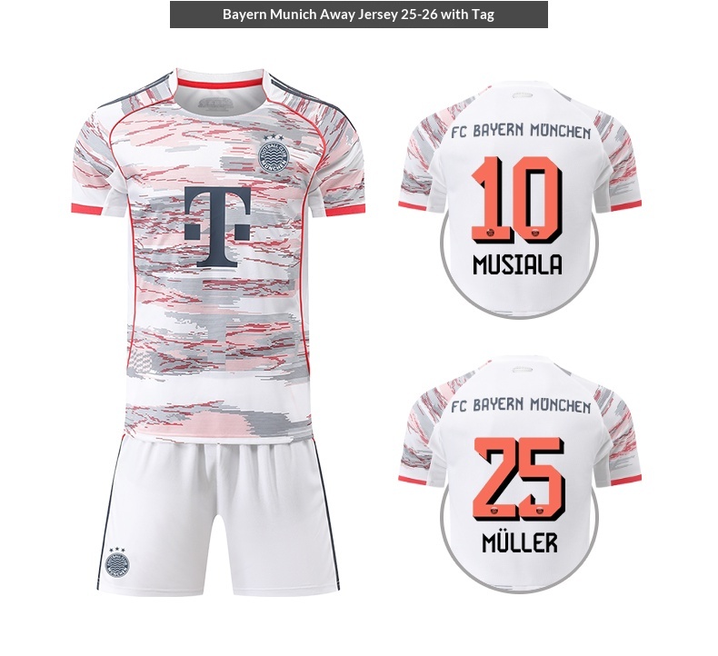 Bayern Munich 25/26 Home & Away Jersey Kit - Kane Custom Football Uniform Set for Men & Kids detail 7
