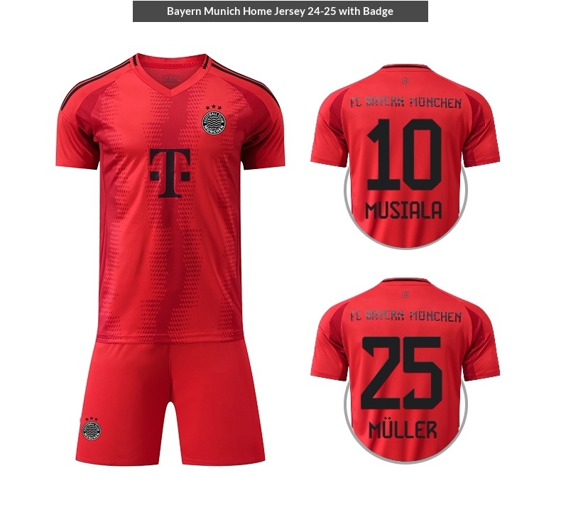Bayern Munich 25/26 Home & Away Jersey Kit - Kane Custom Football Uniform Set for Men & Kids detail 9