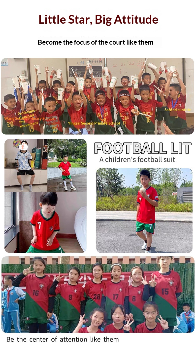 儿童球衣男女童葡萄牙皇马C罗球衣利雅得胜利队服定制足球服套装 detail 5