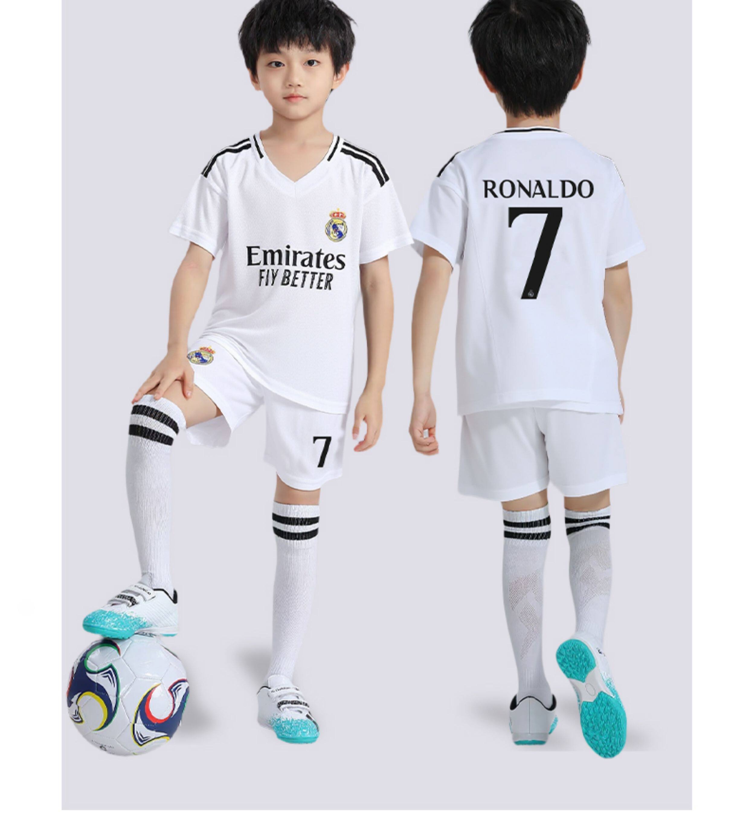 儿童球衣男女童葡萄牙皇马C罗球衣利雅得胜利队服定制足球服套装 detail 13