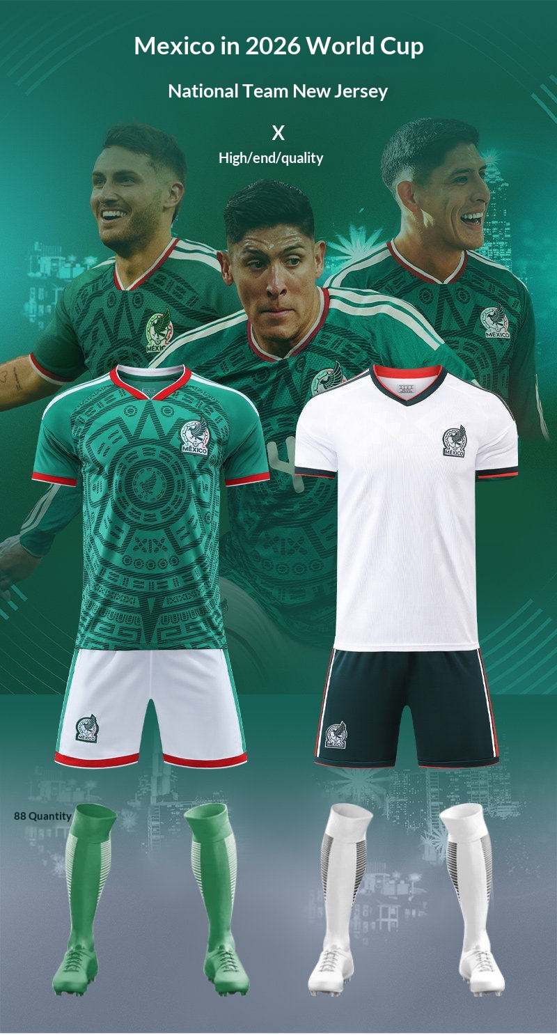 2026世界杯墨西哥国家队球衣劳尔定制儿童足球训练服套装男款成人 detail 2