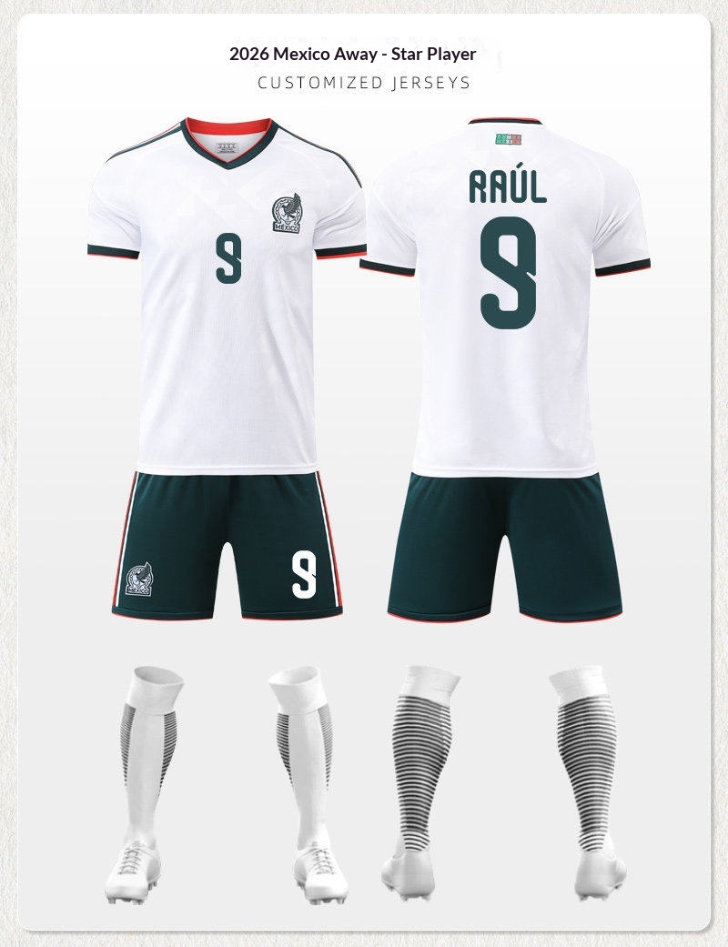 2026世界杯墨西哥国家队球衣劳尔定制儿童足球训练服套装男款成人 detail 7