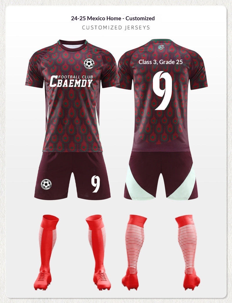 2026世界杯墨西哥国家队球衣劳尔定制儿童足球训练服套装男款成人 detail 9