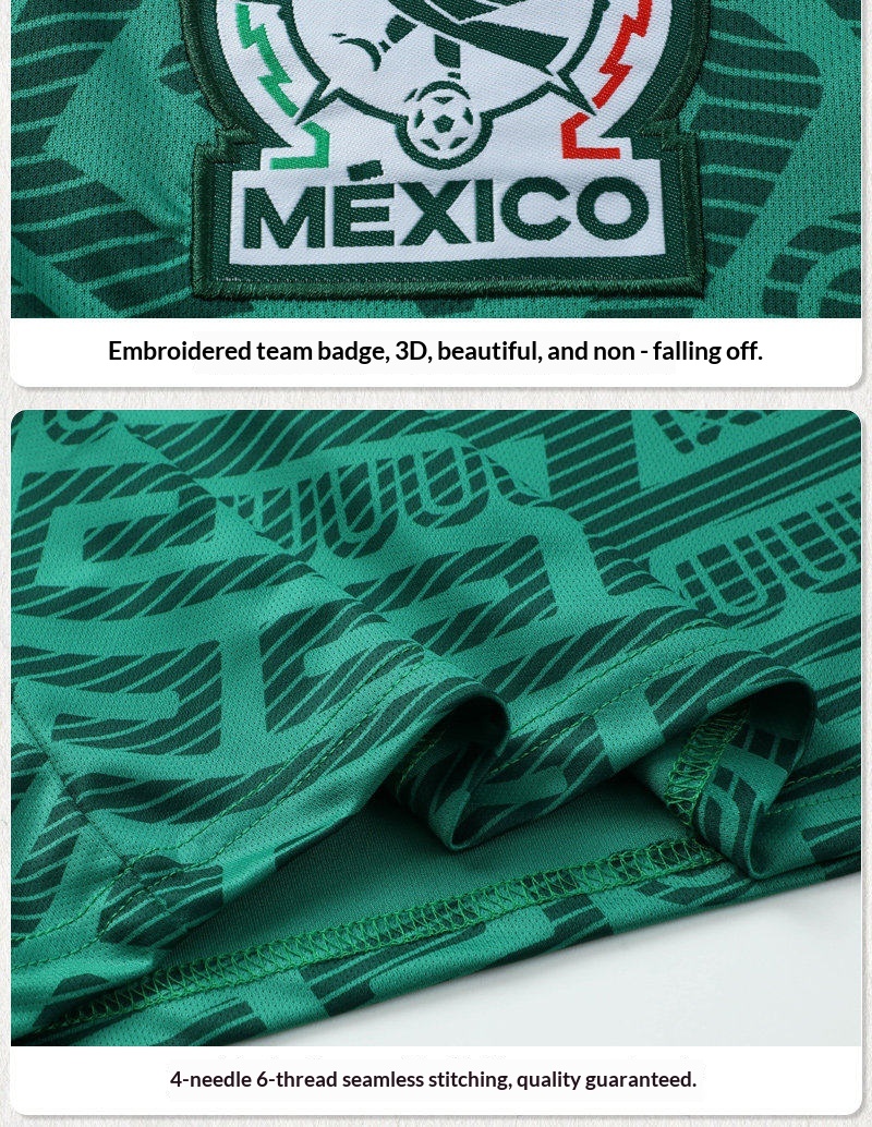 2026世界杯墨西哥国家队球衣劳尔定制儿童足球训练服套装男款成人 detail 13