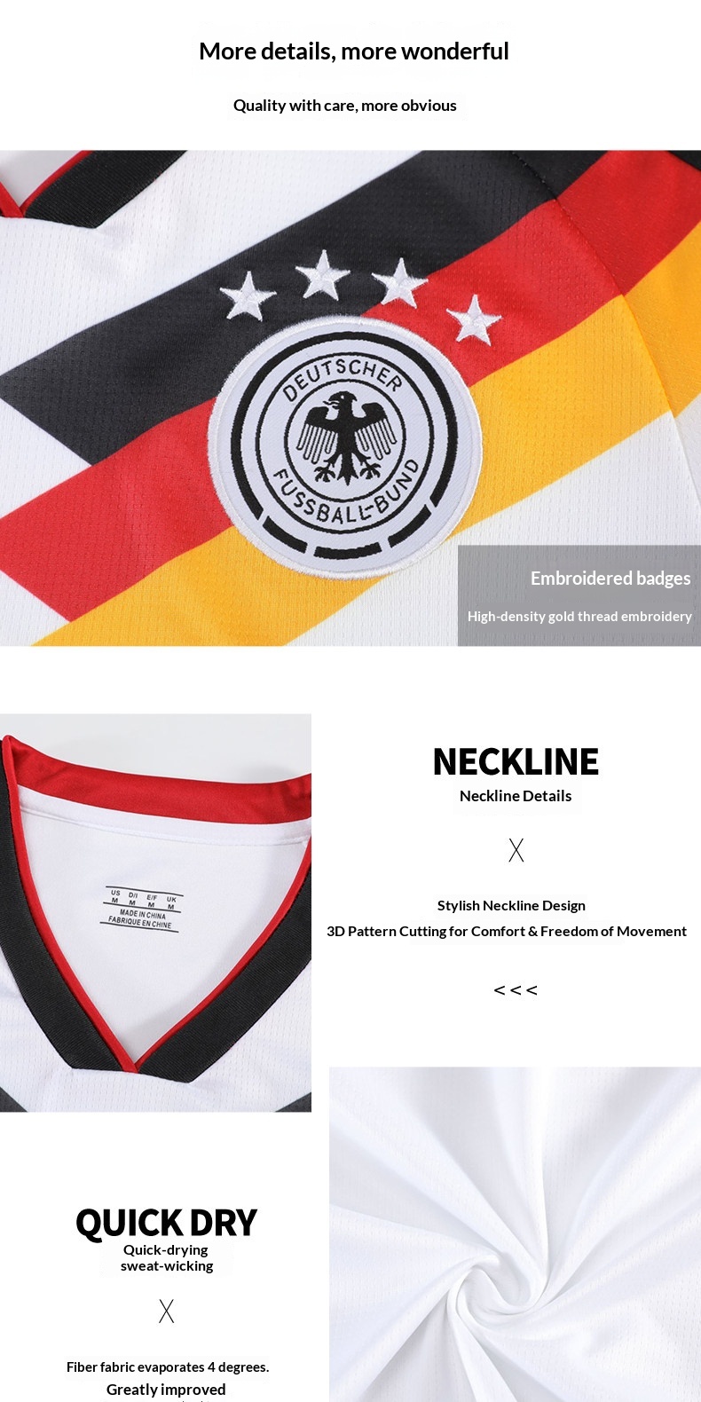 Germany Home Jersey 26/27 National Team World Cup Musiala Football Kit Set detail 11