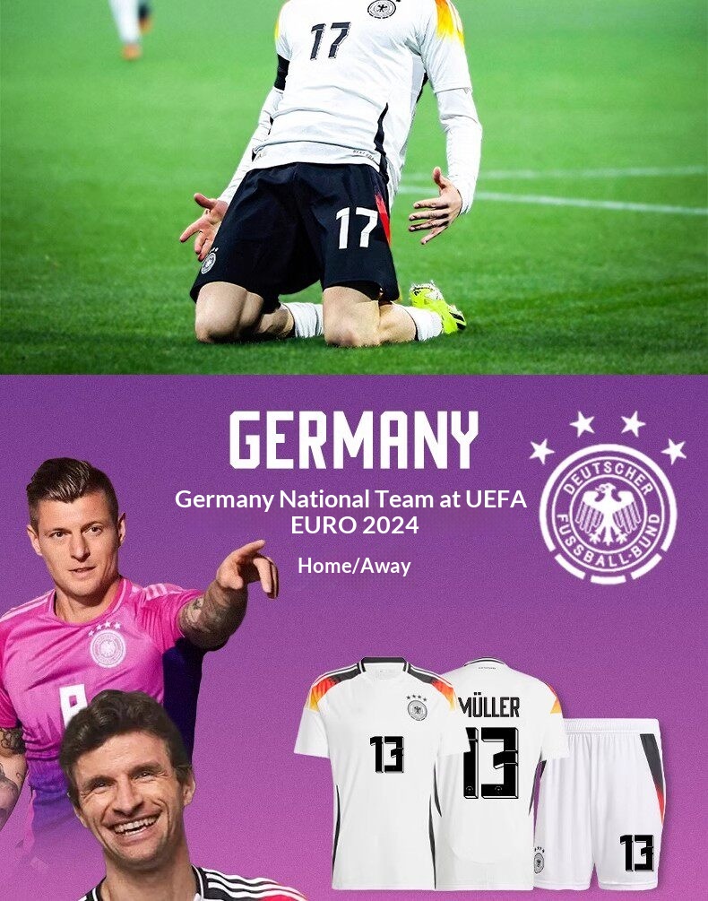 Germany 2024 Euro Cup Jersey #13 Muller Havertz Home/Away Kit Set detail 2