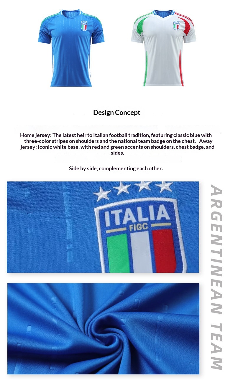 Italy National Team Home & Away Retro Jersey Set detail 2