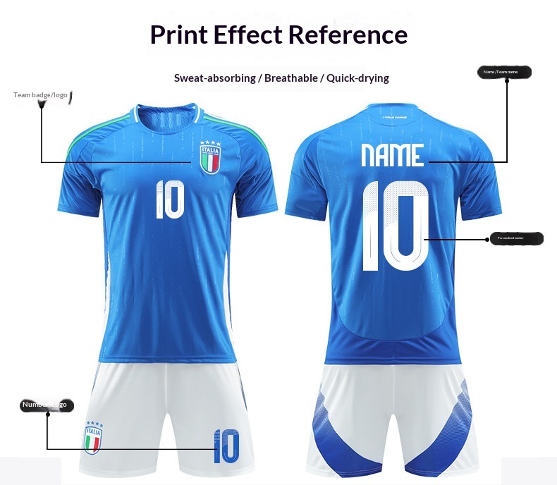 Italy National Team Home & Away Retro Jersey Set detail 4