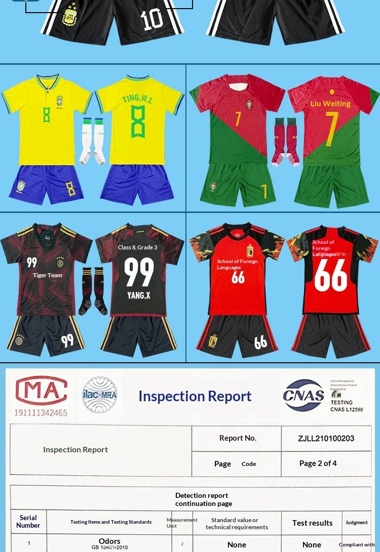 2022 Argentina France Brazil National Team Kids Football Kit detail 4