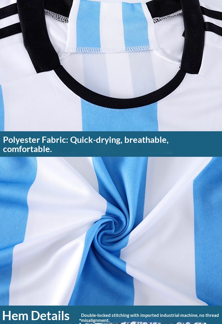 2022 Argentina France Brazil National Team Kids Football Kit detail 15